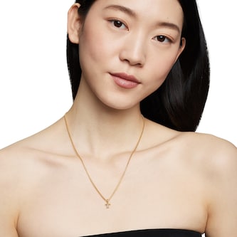 David Yurman Pavé Initial T Pendant In 18ct Yellow With Diamonds