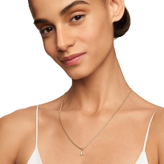 David Yurman Pavé Initial V Pendant In 18ct Yellow With Diamonds
