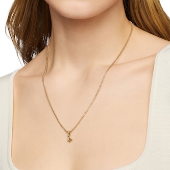 David Yurman Pavé Initial W Pendant In 18ct Yellow With Diamonds