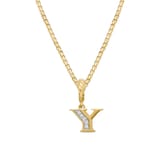 David Yurman Pavé Initial Y Pendant In 18ct Yellow With Diamonds