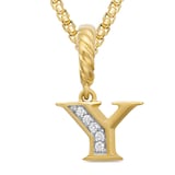 David Yurman Pavé Initial Y Pendant In 18ct Yellow With Diamonds