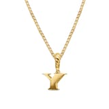 David Yurman Pavé Initial Y Pendant In 18ct Yellow With Diamonds