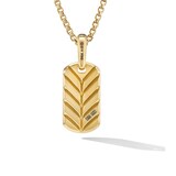 David Yurman Chevron Tag In 18ct Yellow Gold With Black Onyx, 21mm