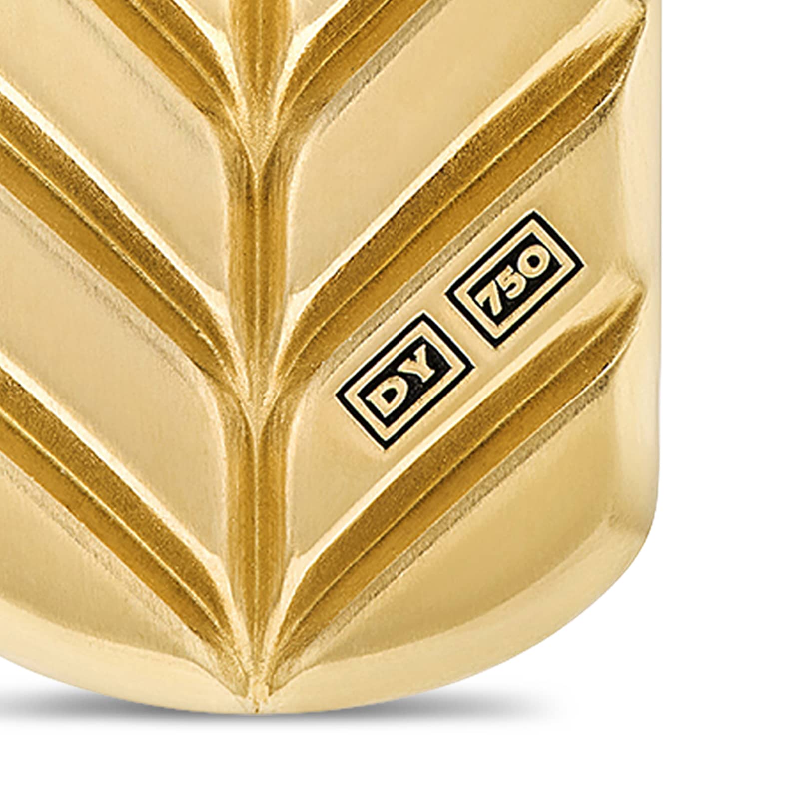 David Yurman Chevron Tag In 18ct Yellow Gold With Black Onyx, 21mm David Yurman Chevron Tag In 18ct Yellow Gold With Black Onyx, 21mm