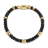 David Yurman Hex Bead Bracelet In Black Onyx And 18ct Yellow Gold, 6mm - Size Medium