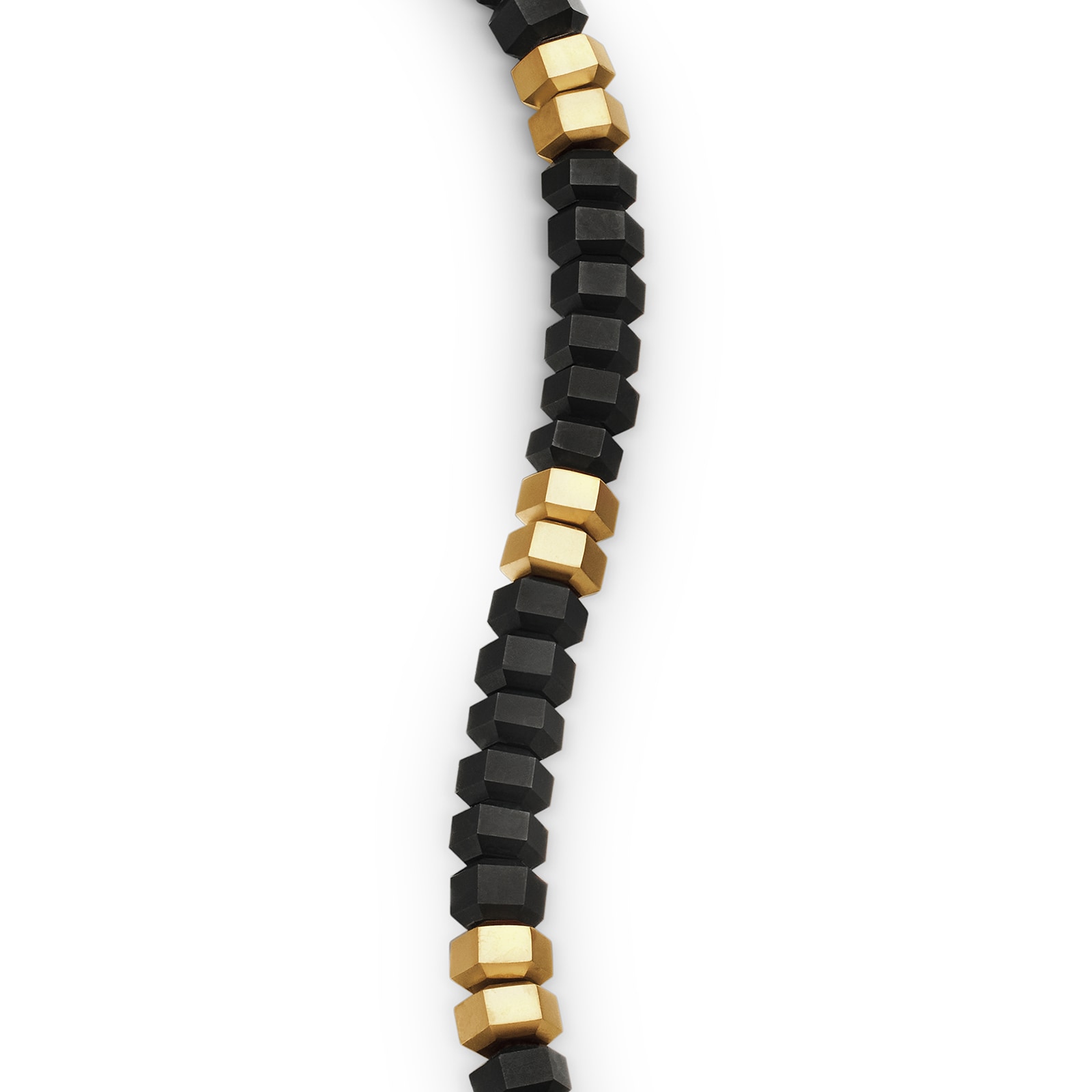David Yurman Hex Bead Bracelet In Black Onyx And 18ct Yellow Gold, 6mm - Size Medium
