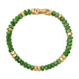 David Yurman Hex Bead Bracelet In Nephrite Jade And 18ct Yellow Gold, 6mm - Size Medium