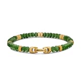 David Yurman Hex Bead Bracelet In Nephrite Jade And 18ct Yellow Gold, 6mm - Size Medium