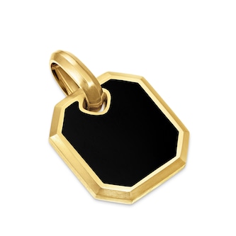 David Yurman Octagonal Amulet In 18ct Yellow Gold With Black Onyx, 15mm