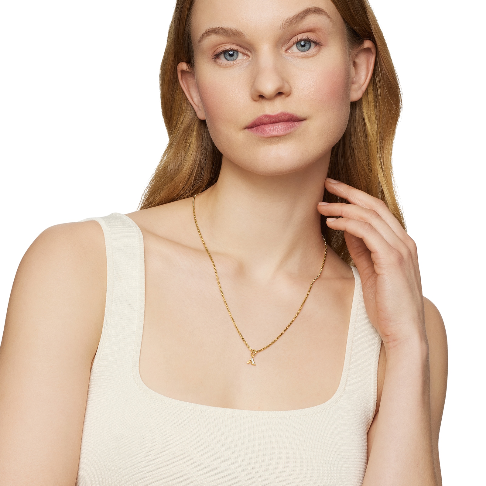 David Yurman Pavé Initial A Pendant In 18ct Yellow With Diamonds