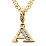 David Yurman Pavé Initial A Pendant In 18ct Yellow With Diamonds