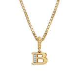 David Yurman Pavé Initial B Pendant In 18ct Yellow With Diamonds