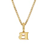 David Yurman Pavé Initial B Pendant In 18ct Yellow With Diamonds