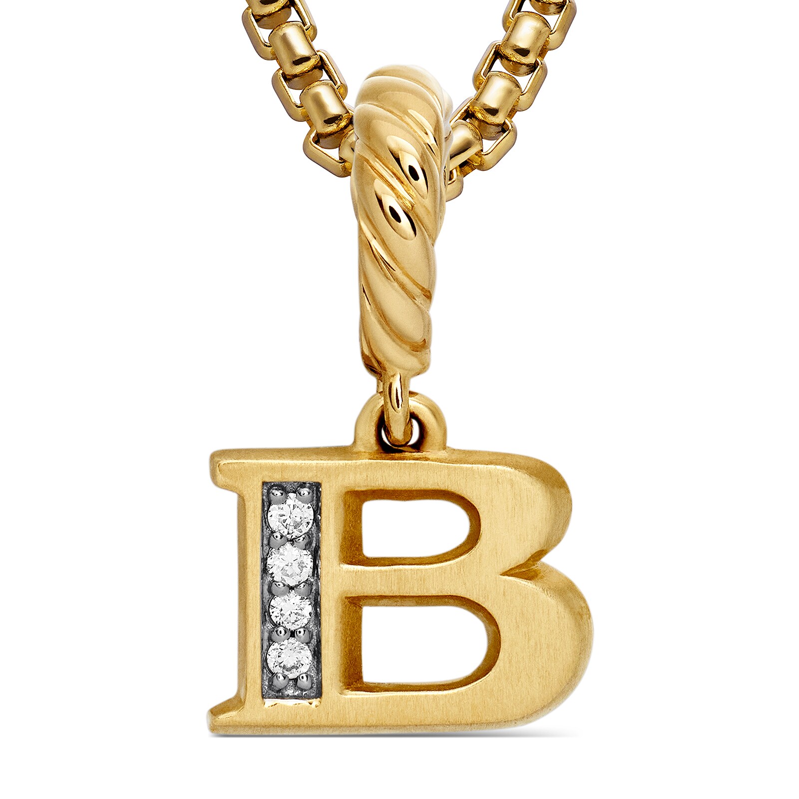 David Yurman Pavé Initial B Pendant In 18ct Yellow With Diamonds David Yurman Pavé Initial B Pendant In 18ct Yellow With Diamonds