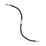 David Yurman Spiritual Beads Cross Station Bracelet In Black Onyx And 18ct Yellow Gold, 4mm - Size Medium