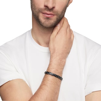 David Yurman DY Helios™ Cuff Bracelet In Black Titanium, 9mm - Size Medium