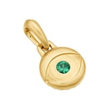 David Yurman Evil Eye Amulet In 18ct Yellow Gold With Emerald, 14.5mm