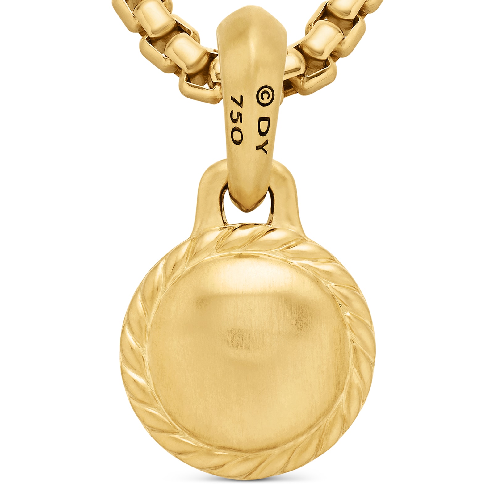 David Yurman Evil Eye Amulet In 18ct Yellow Gold With Emerald, 14.5mm David Yurman Evil Eye Amulet In 18ct Yellow Gold With Emerald, 14.5mm