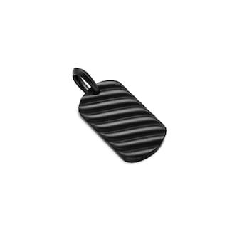 David Yurman Sculpted Cable Tag In Black Titanium, 27mm