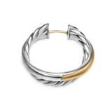 David Yurman Crossover Hoop Earrings In Sterling Silver With 14ct Yellow Gold, 22.3mm
