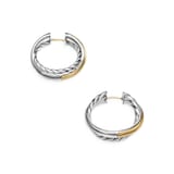 David Yurman Crossover Hoop Earrings In Sterling Silver With 14ct Yellow Gold, 22.3mm