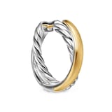 David Yurman Crossover Hoop Earrings In Sterling Silver With 14ct Yellow Gold, 22.3mm