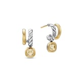 David Yurman DY Mercer® Two Row Drop Earrings In Sterling Silver With 18ct Yellow Gold And Citrine, 19.5mm