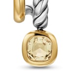 David Yurman DY Mercer® Two Row Drop Earrings In Sterling Silver With 18ct Yellow Gold And Citrine, 19.5mm