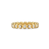 David Yurman Bezel Set Band Ring In 18ct Yellow Gold With Diamonds, 3.7mm - Ring Size 6