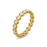 David Yurman Bezel Set Band Ring In 18ct Yellow Gold With Diamonds, 3.7mm - Ring Size 6