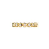 David Yurman Bezel Set Band Ring In 18ct Yellow Gold With Diamonds, 3.7mm - Ring Size 6