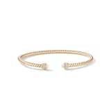 David Yurman Classic Cablespira® Bracelet in 18ct Yellow Gold with Pearls and Diamonds, 3mm - Size Small