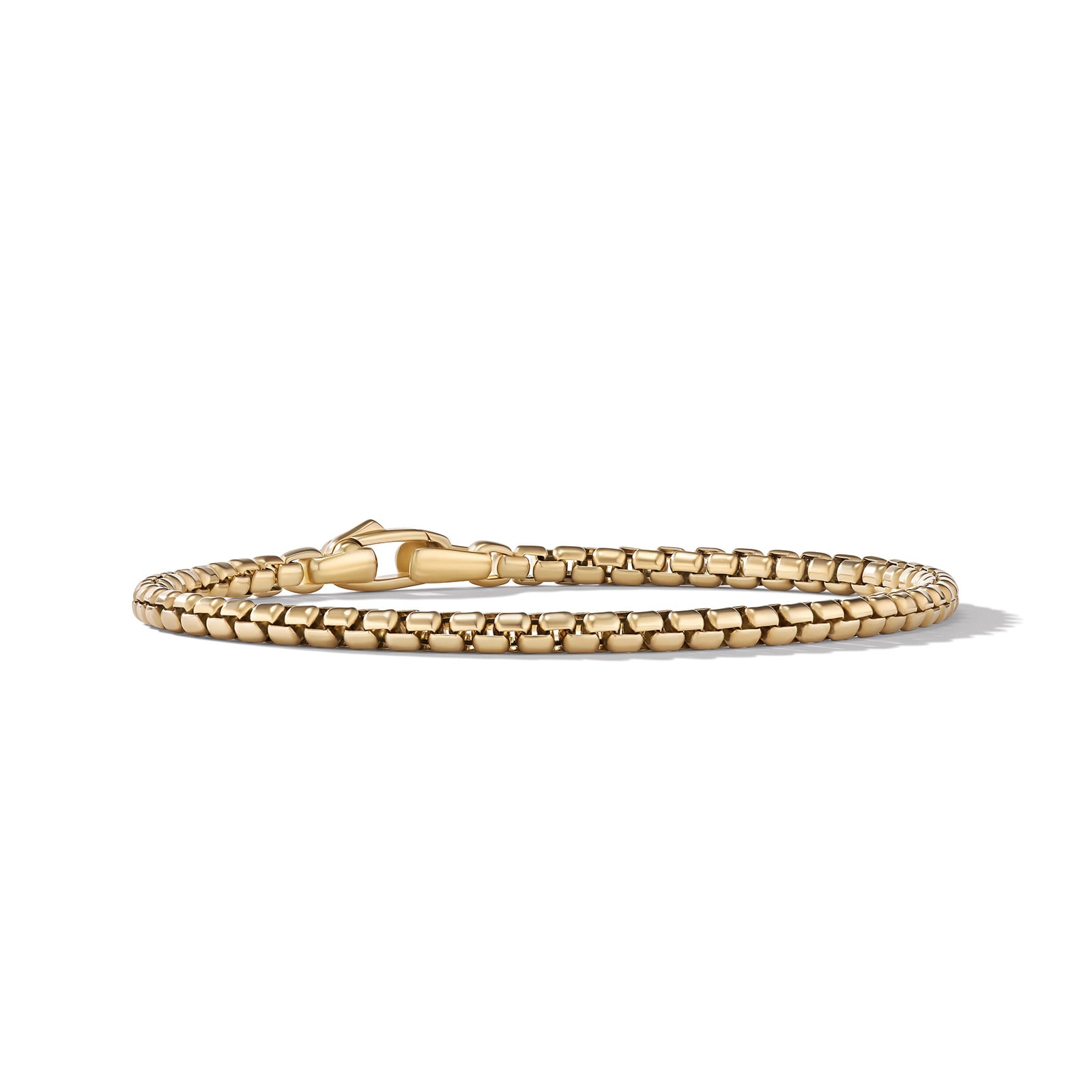 David Yurman Box Chain Bracelet in 18ct Yellow Gold, 3.4mm - Size Small