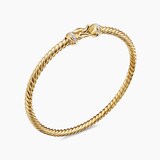 David Yurman Buckle Cablespira® Bracelet in 18ct Yellow Gold with Diamonds, 3.5mm - Size Small