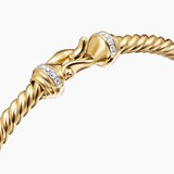 David Yurman Buckle Cablespira® Bracelet in 18ct Yellow Gold with Diamonds, 3.5mm - Size Small