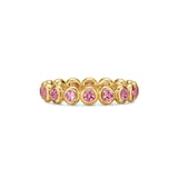 David Yurman Bezel Set Band Ring In 18ct Yellow Gold With Pink Tourmaline, 4mm - Ring Size 7