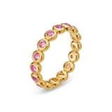 David Yurman Bezel Set Band Ring In 18ct Yellow Gold With Pink Tourmaline, 4mm - Ring Size 7