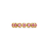 David Yurman Bezel Set Band Ring In 18ct Yellow Gold With Pink Tourmaline, 4mm - Ring Size 7
