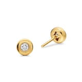 David Yurman Bezel Set Stud Earrings In 18ct Yellow Gold With Diamonds, 6.4mm