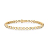 David Yurman Bezel Set Tennis Bracelet In 18ct Yellow Gold With Diamonds, 4.7mm - Size Medium