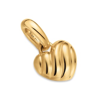 David Yurman Petite Puffy Cable Heart Enhancer In 18ct Yellow Gold David Yurman Petite Puffy Cable Heart Enhancer In 18ct Yellow Gold