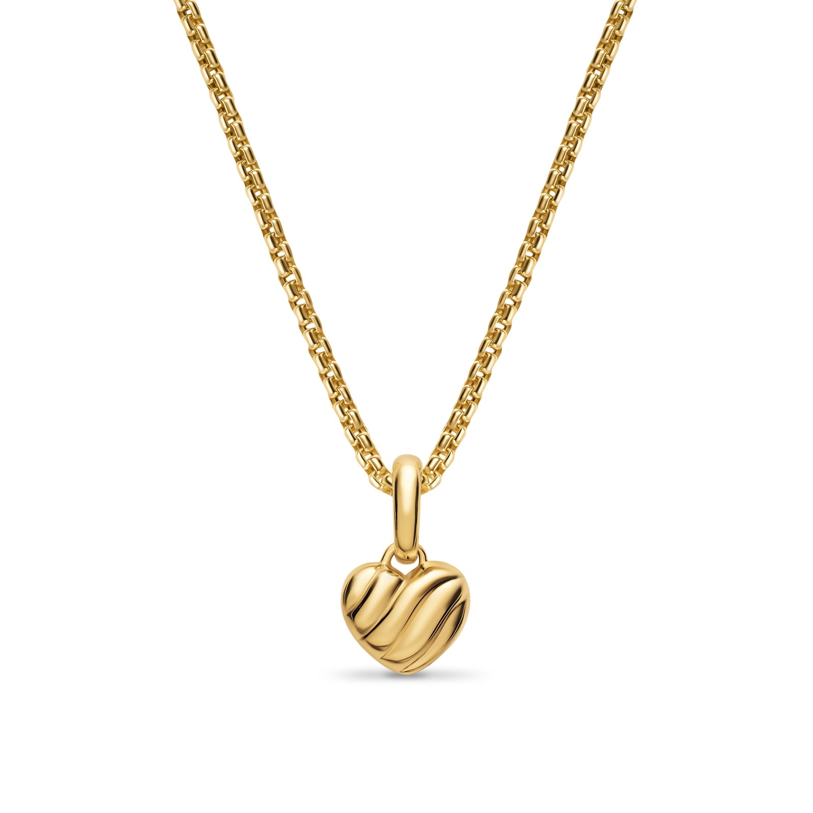 David Yurman Petite Puffy Cable Heart Enhancer In 18ct Yellow Gold David Yurman Petite Puffy Cable Heart Enhancer In 18ct Yellow Gold