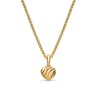 David Yurman Petite Puffy Cable Heart Enhancer In 18ct Yellow Gold David Yurman Petite Puffy Cable Heart Enhancer In 18ct Yellow Gold