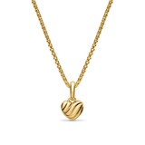 David Yurman Petite Puffy Cable Heart Enhancer In 18ct Yellow Gold