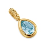 David Yurman Mini Pear Cut Amulet In 18ct Yellow Gold With Sky Blue Topaz, 11mm