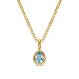 David Yurman Mini Pear Cut Amulet In 18ct Yellow Gold With Sky Blue Topaz, 11mm