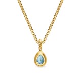 David Yurman Mini Pear Cut Amulet In 18ct Yellow Gold With Sky Blue Topaz, 11mm