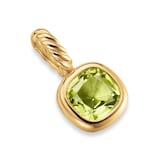 David Yurman Mini Cushion Cut Amulet In 18ct Yellow Gold With Peridot, 5.5mm