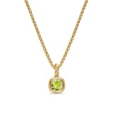 David Yurman Mini Cushion Cut Amulet In 18ct Yellow Gold With Peridot, 5.5mm
