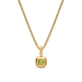 David Yurman Mini Cushion Cut Amulet In 18ct Yellow Gold With Peridot, 5.5mm